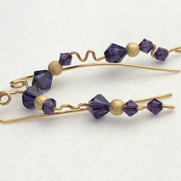 🐷 Handmade Wire Wrapped Climbing Earrings - Picture 5 of 5